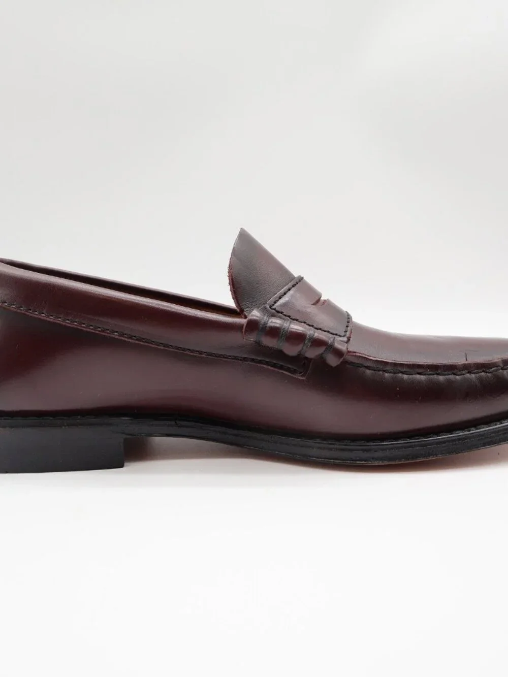 Barclay Vintage 70s 80s Mens 8 D Burgundy Leather Penny Loafers